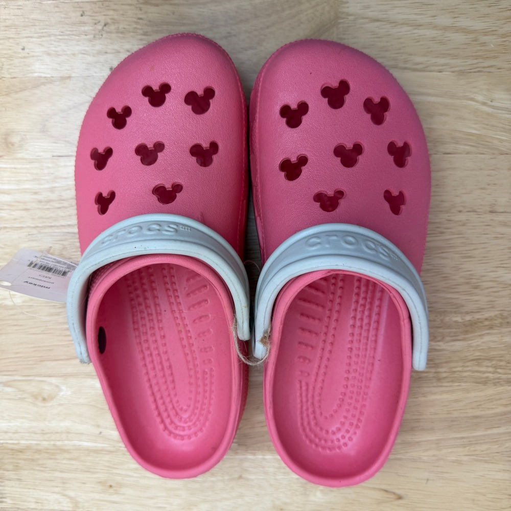 NEW Crocs Disney Mickey Mouse Clogs Women Size 8-9 Pink Pearl Slip On Shoes - Picture 4 of 10
